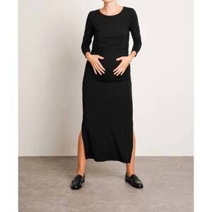 NEW NOM MATERNITY curve long sleeve maternity maxi dress in black